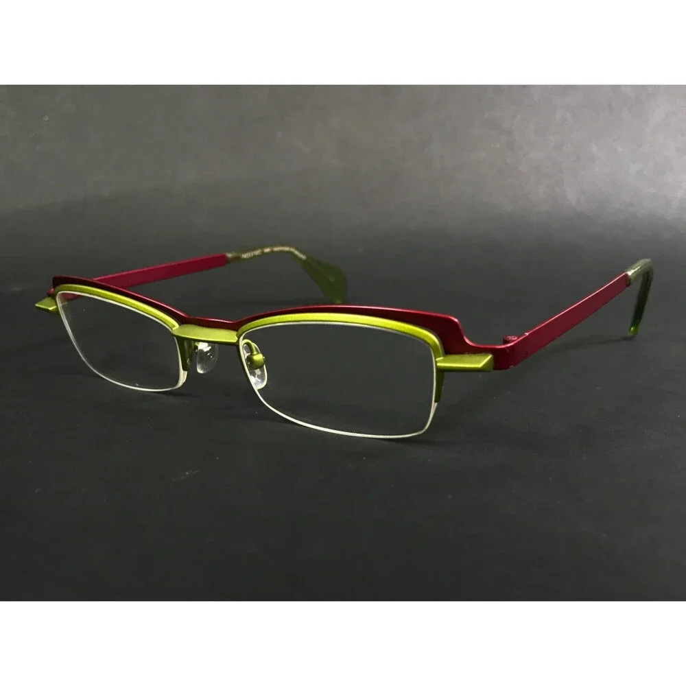 Face A Face Petite Eyeglasses Frames SWISS 3 9110 Red Green Cat Eye 46-19-125